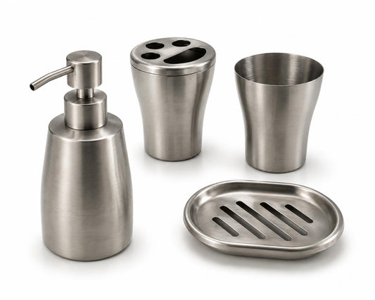 Brushed Stainless Steel Bathroom Accessory Set