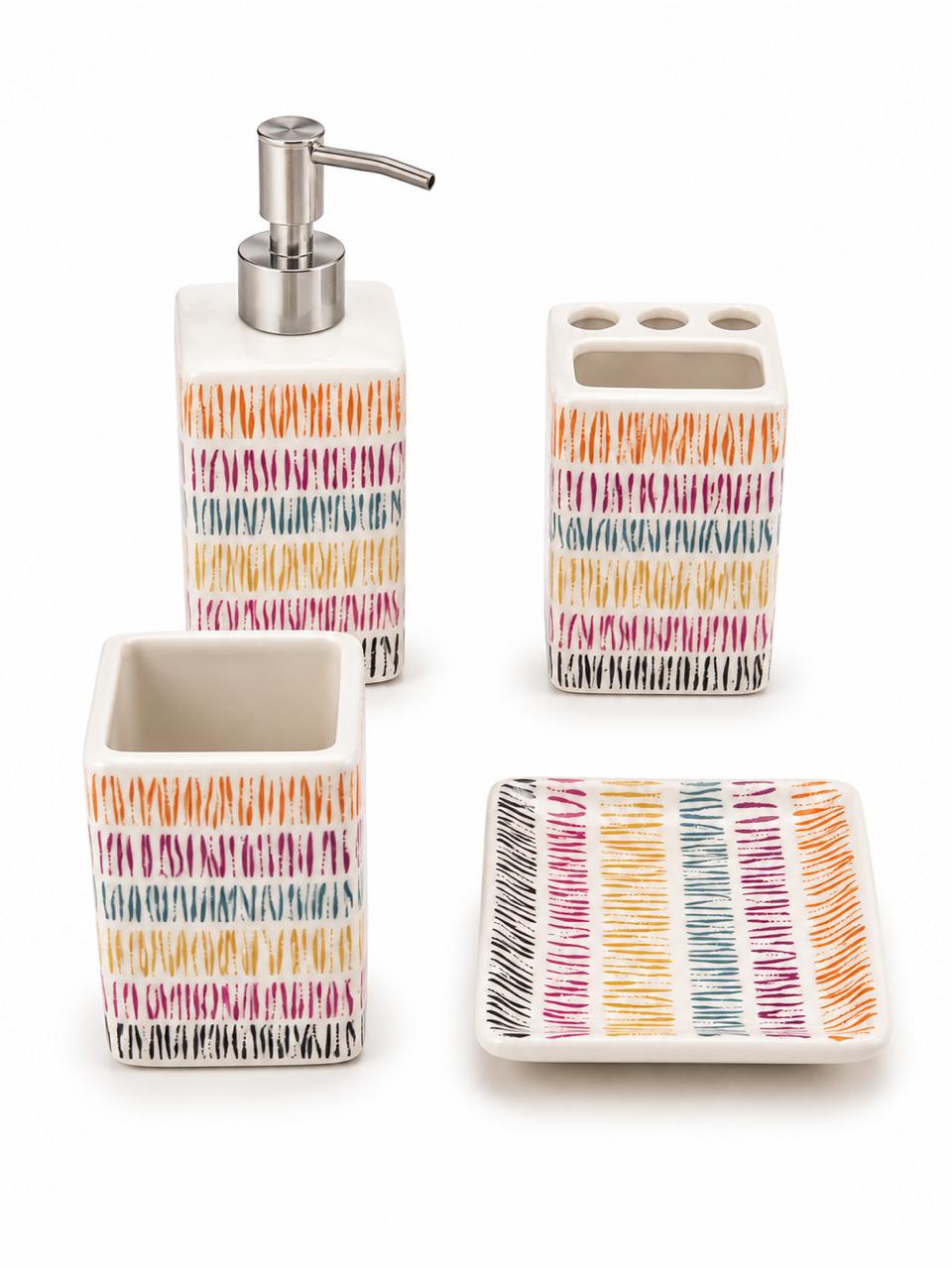 Colorful Porcelain Bathroom Accessory Set