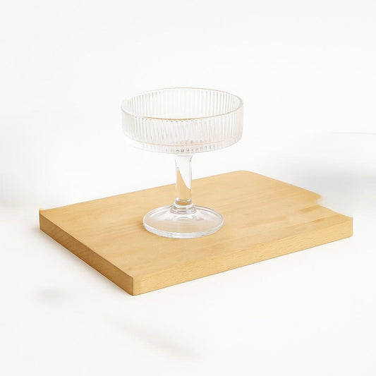 Elegant Clear Ribbed Glass Dessert Cup