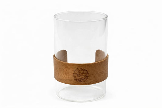 Glass Tumbler with Wooden Sleeve Set of 6