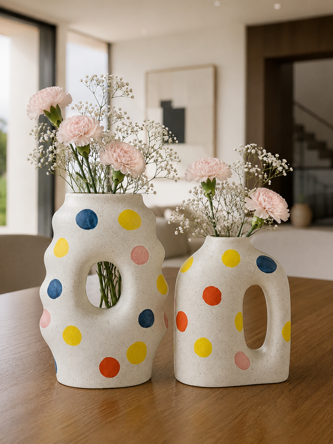 Abstract Polka Dot Decorative Vase