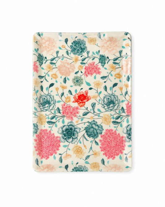 Floral Rectangular Serving Tray