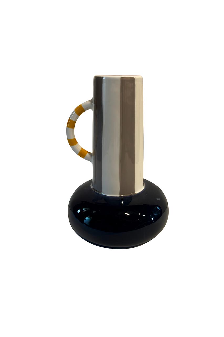 Contemporary Pitcher Vase – Grey & Navy