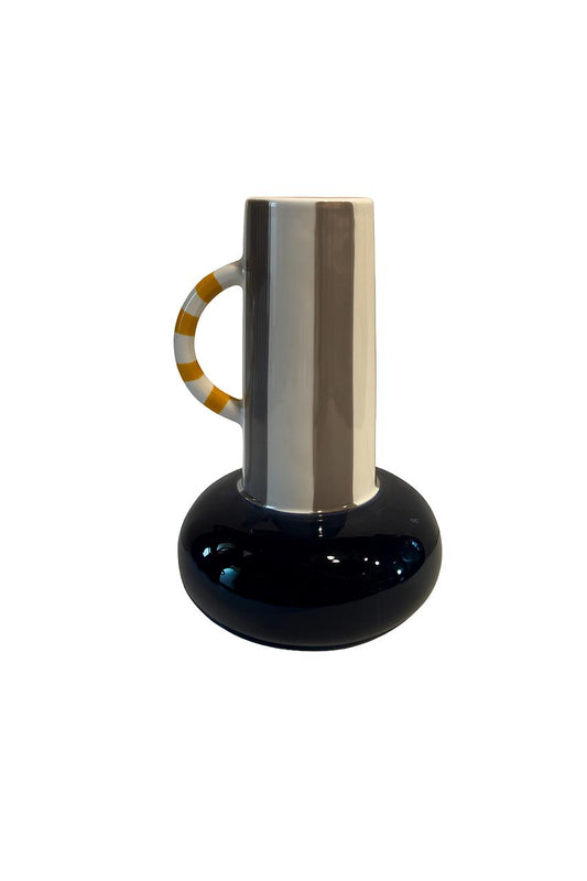 Contemporary Pitcher Vase – Grey & Navy