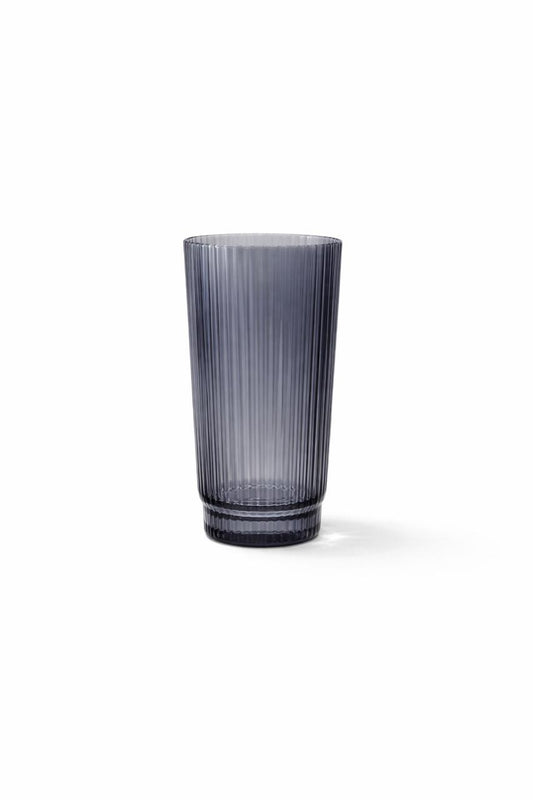 Smoked Tall Ribbed Glass Tumbler set of 6