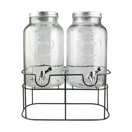 Twin Mason Jar Dispenser Set – Double the Refreshment