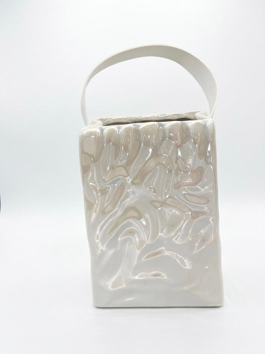 Glossy Sculpted Handbag Vase