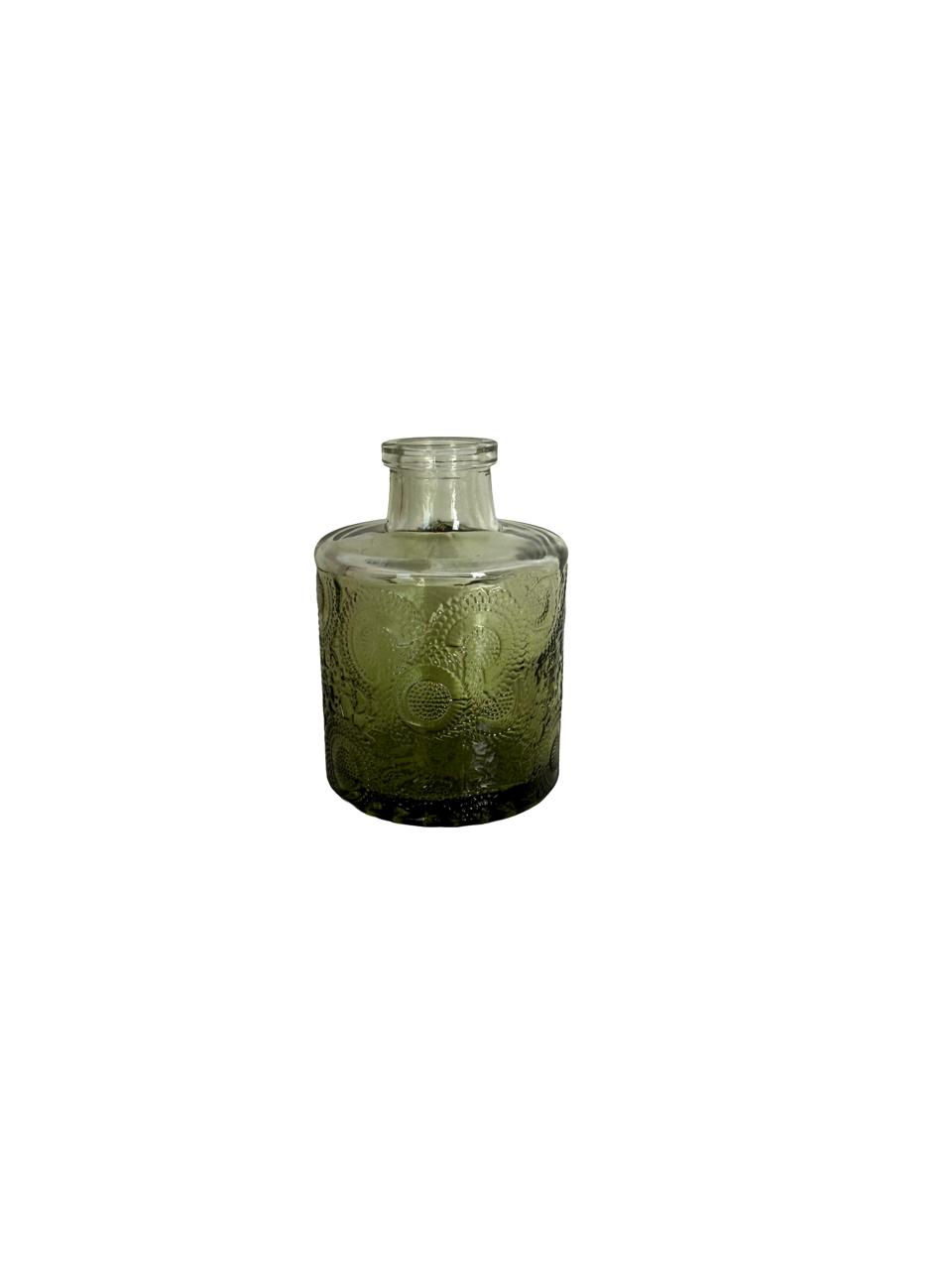 Embossed Glass Mini Vase – Textured Design / Per Each