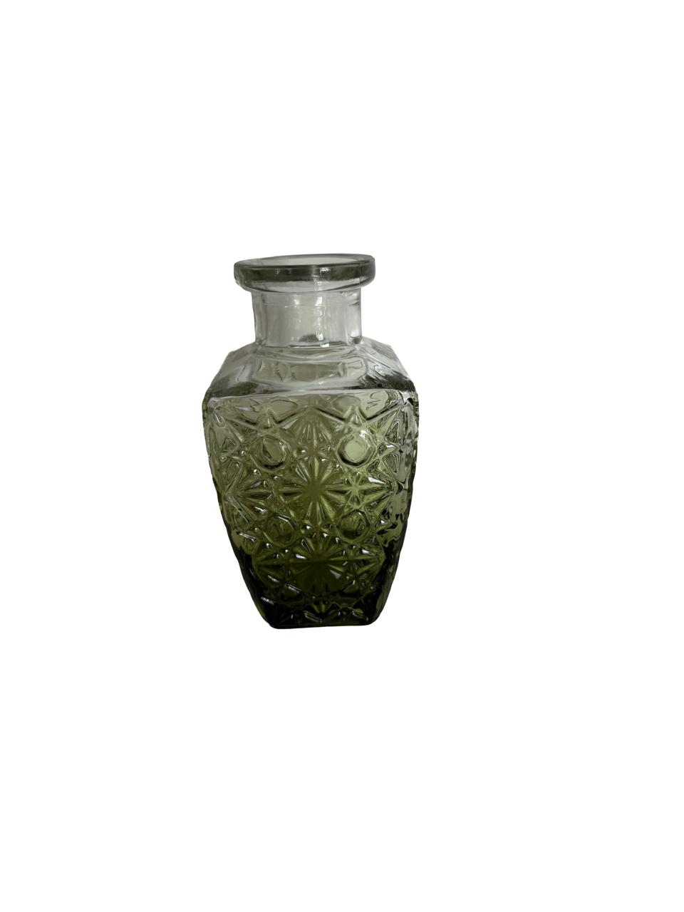 Embossed Glass Mini Vase – Textured Design / Per Each
