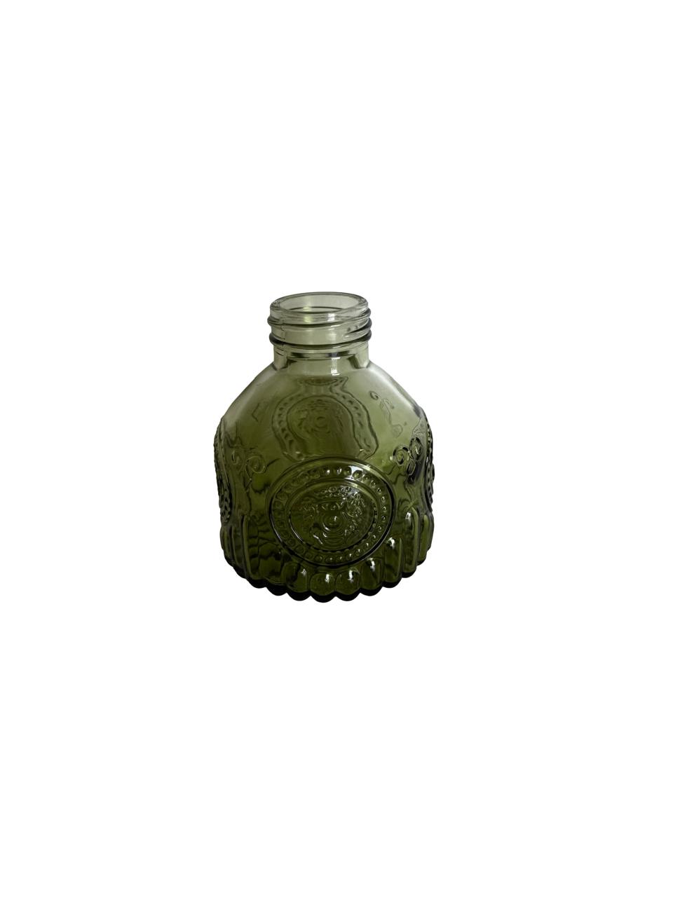 Embossed Glass Mini Vase – Textured Design / Per Each