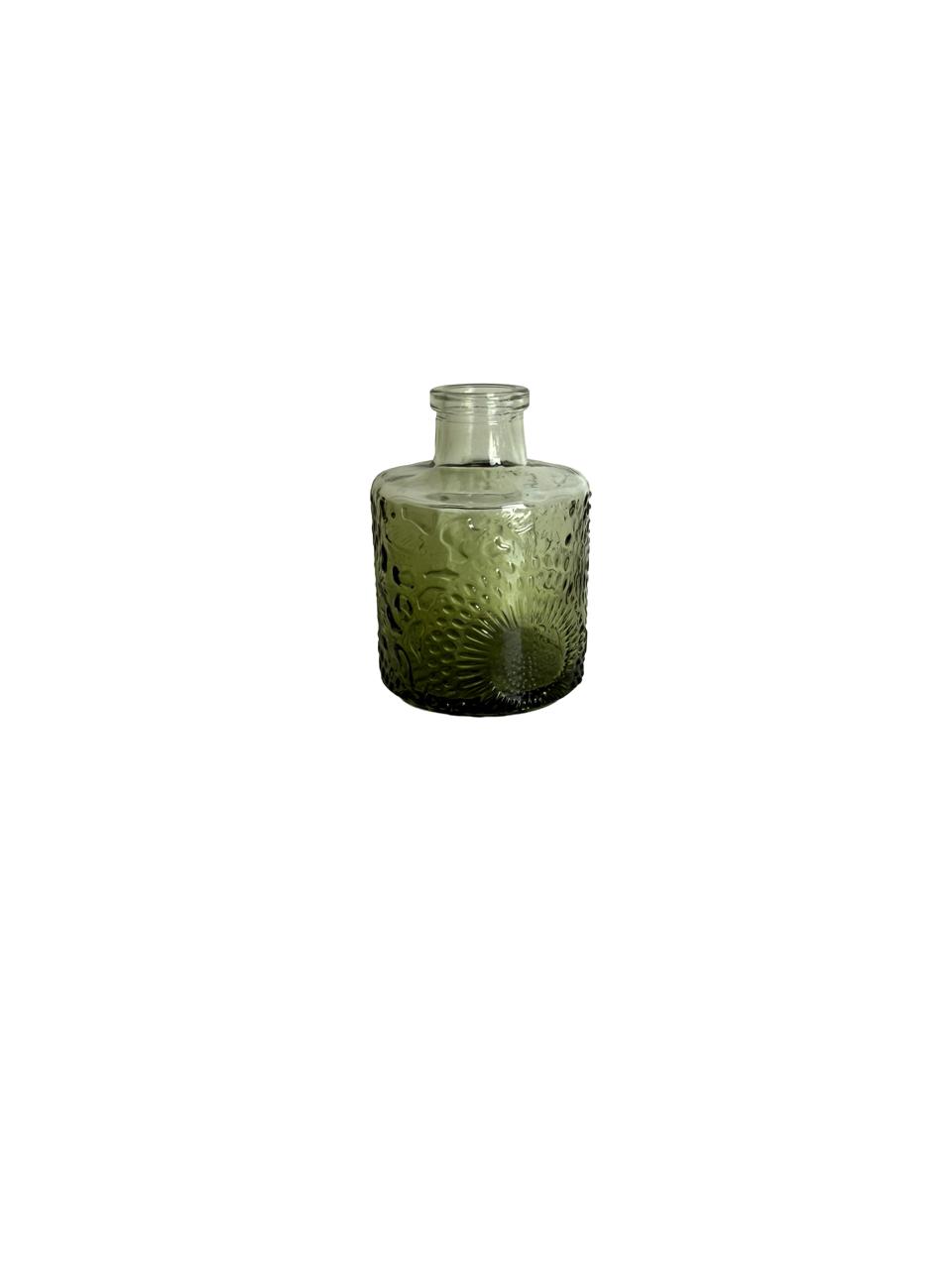 Embossed Glass Mini Vase – Textured Design / Per Each