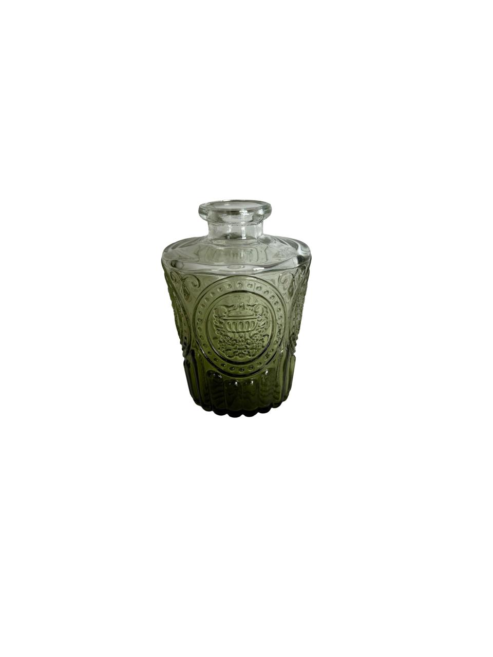Embossed Glass Mini Vase – Textured Design / Per Each