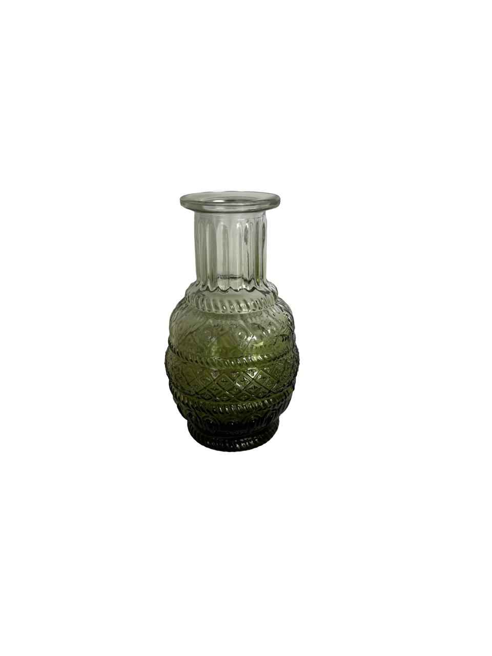 Embossed Glass Mini Vase – Textured Design / Per Each