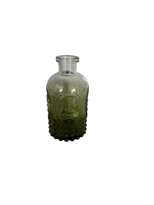 Embossed Glass Mini Vase – Textured Design / Per Each