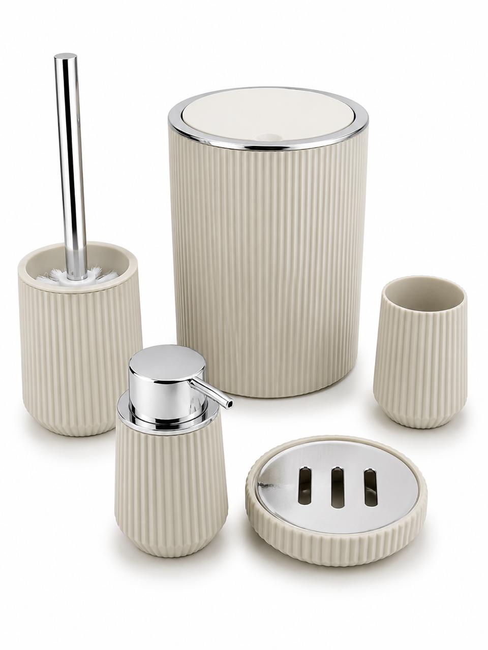 Ivory Fluted Bathroom Accessory Set