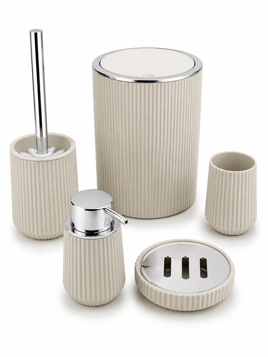 Ivory Fluted Bathroom Accessory Set