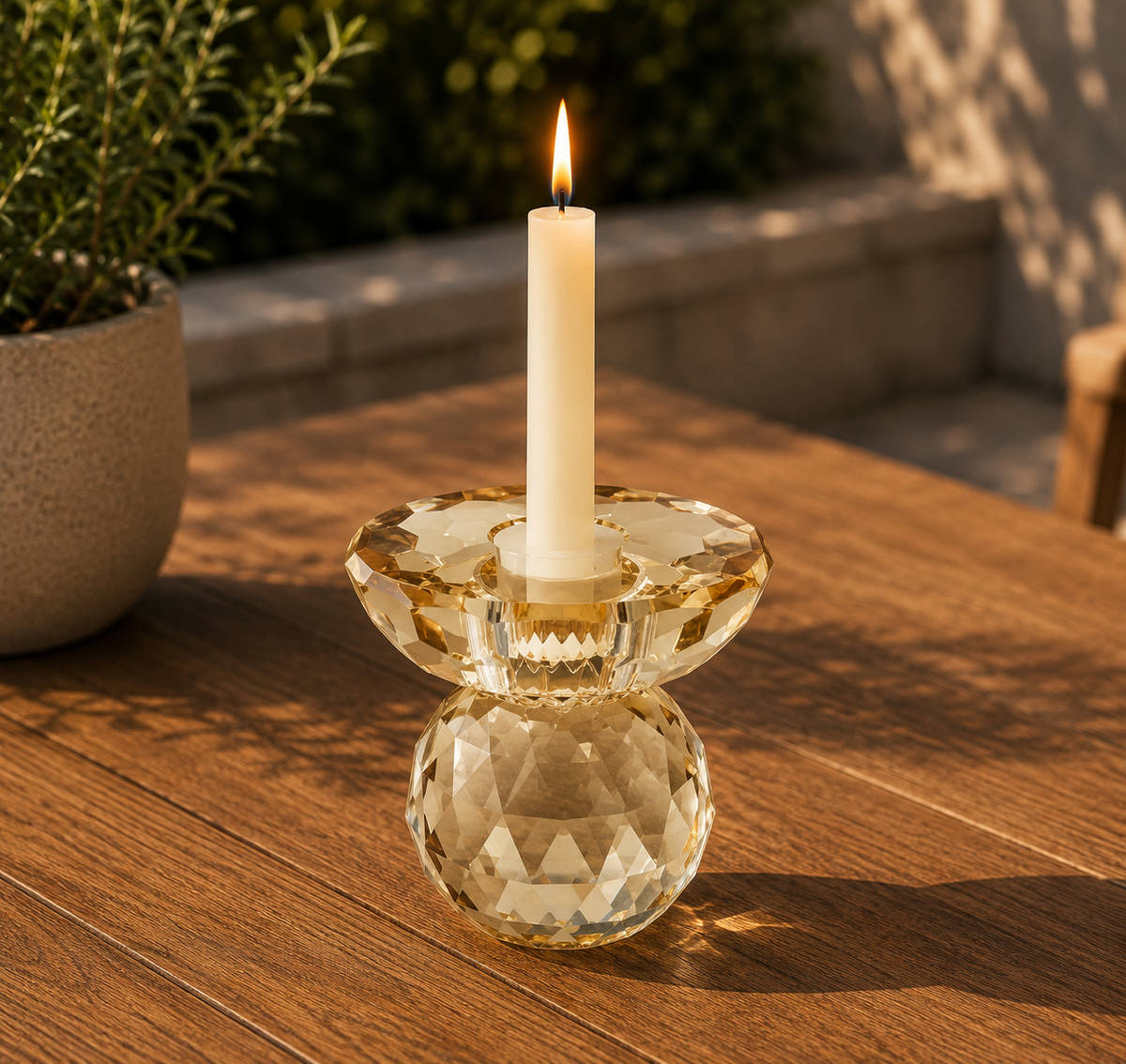 Crystal Cut Candle Holder