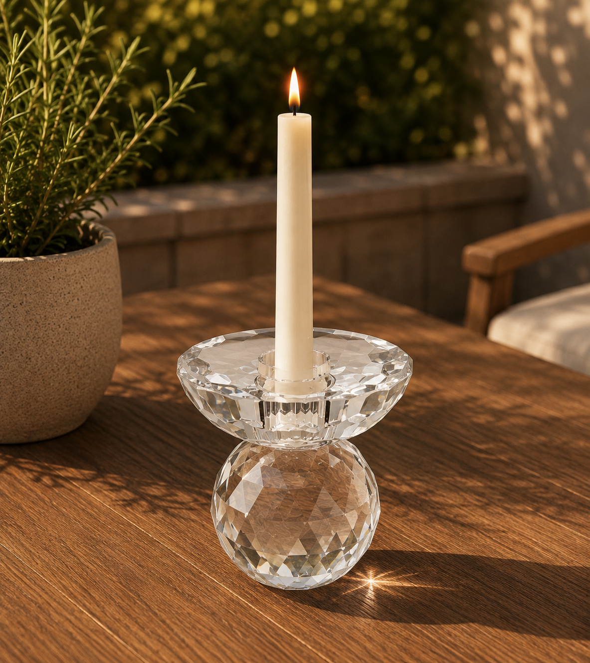 Crystal Cut Candle Holder