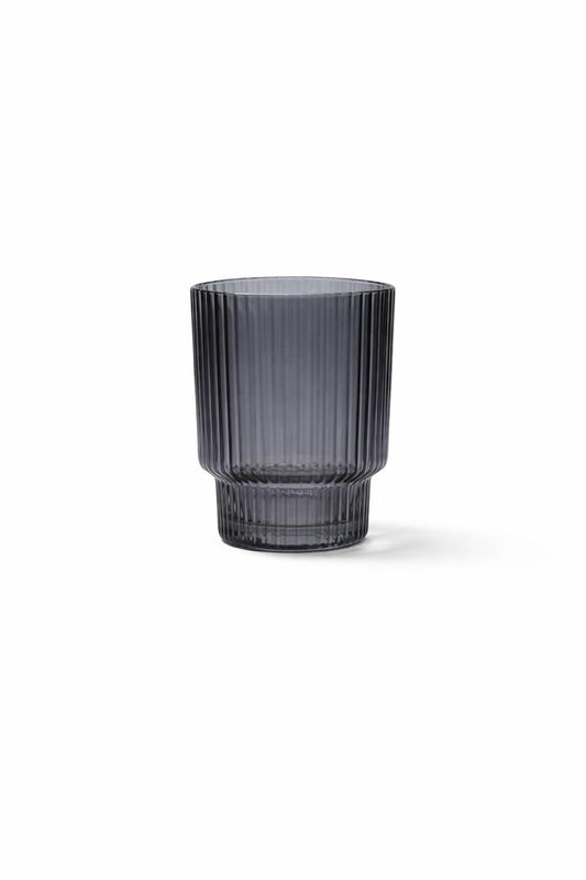 Smoked Ribbed Glass Tumbler Set of 6