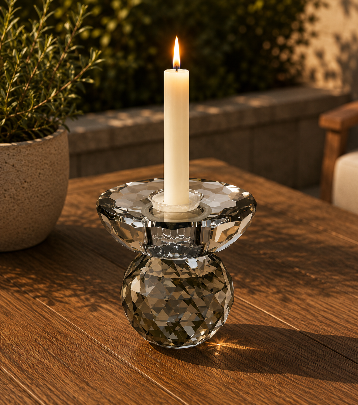 Crystal Cut Candle Holder