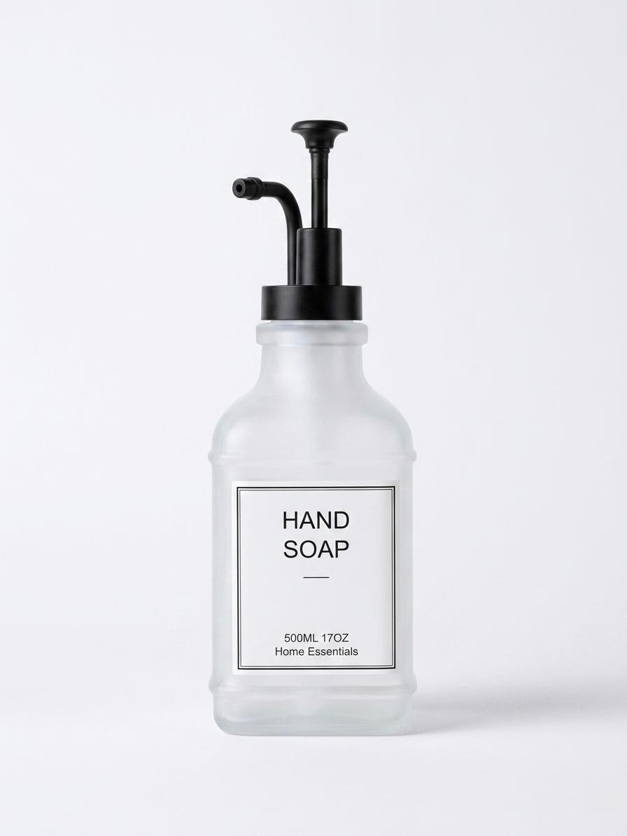 Frosted Glass Hand Soap Dispenser