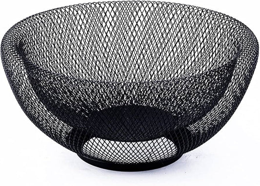 Black Mesh Wire Fruit Bowl – 2-Piece Set