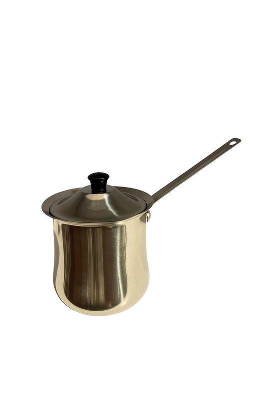 Stainless Steel Coffee Pot with Lid and Heat-Resistant Handle