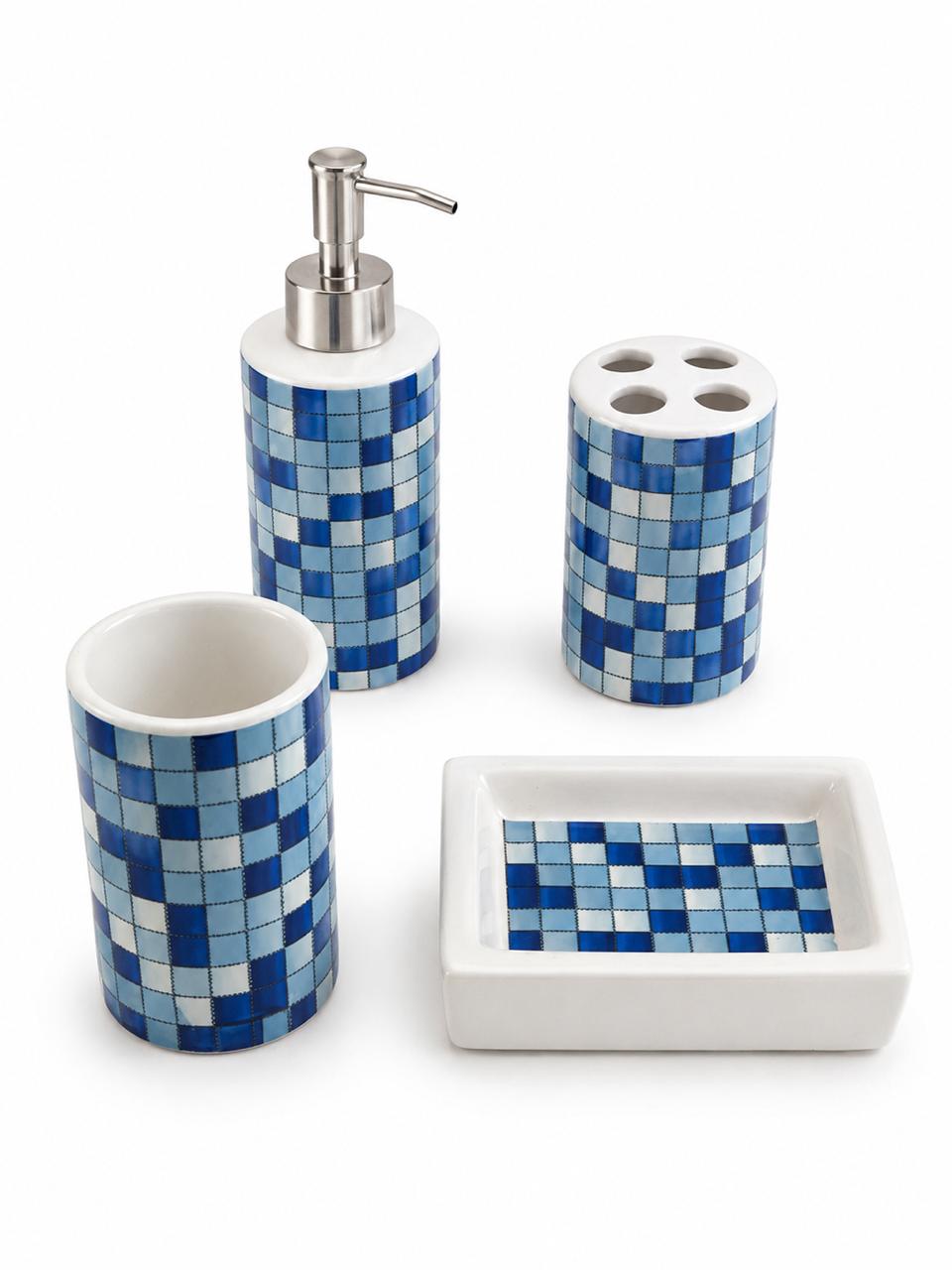 Blue Mosaic Bathroom Set