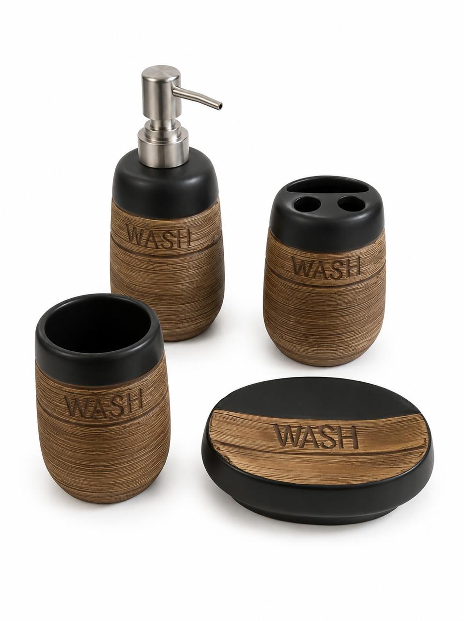 Rustic Bathroom Organization Set