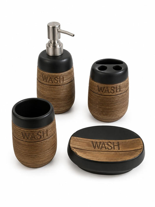 Rustic Bathroom Organization Set