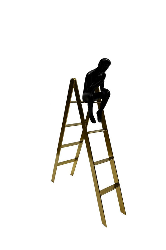 Golden Ladder Thinker Sculpture