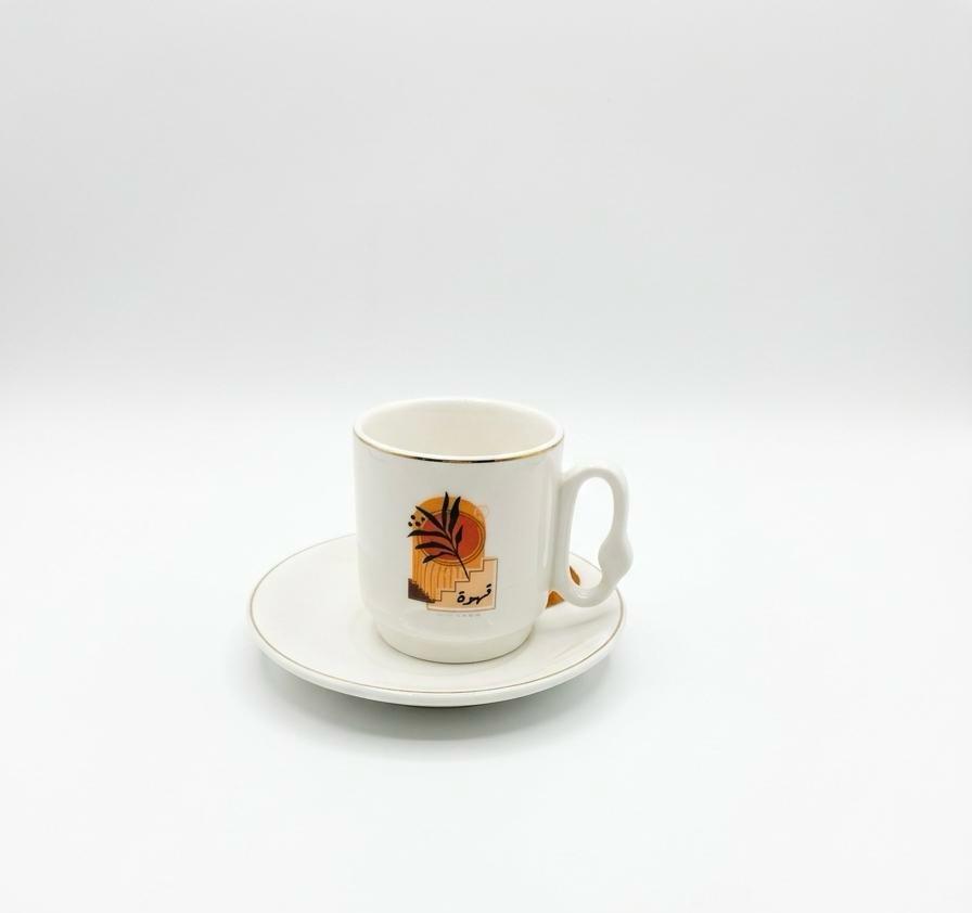 Modern Pattern Coffee Cup & Saucer Set – Set of 6