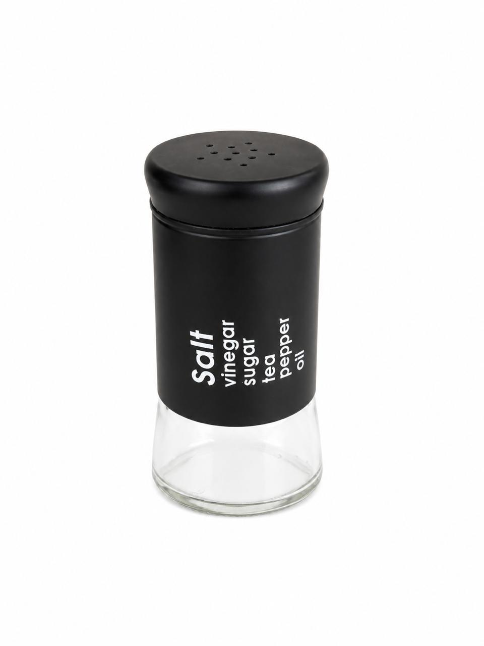 Black Glass Salt Shaker