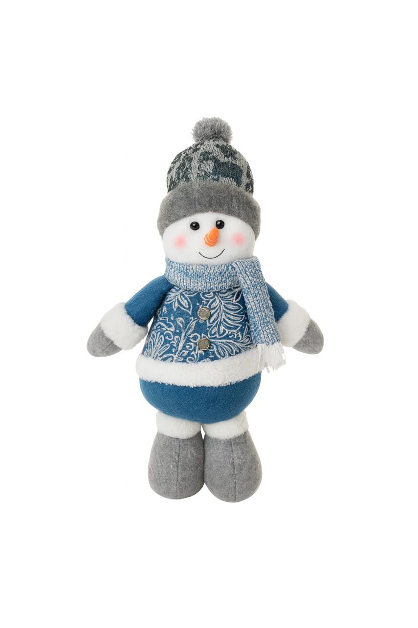 Blue Snowman with Winter Scarf