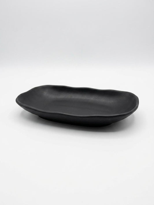 Modern Black Melamine Serving Plate
