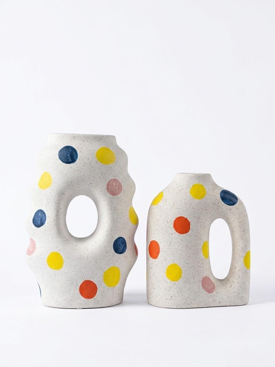 Abstract Polka Dot Decorative Vase