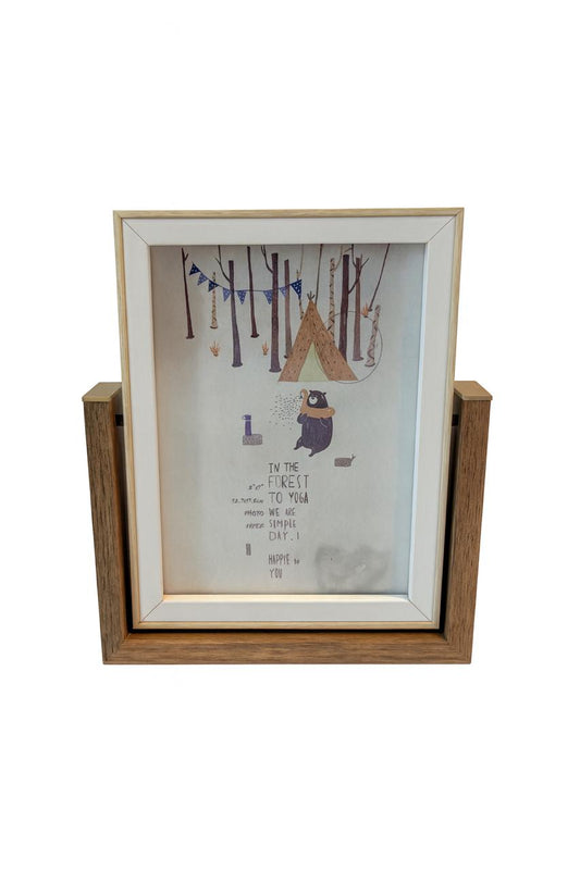 Rustic Wooden Tabletop Photo Frame with Stand – 13x18 cm