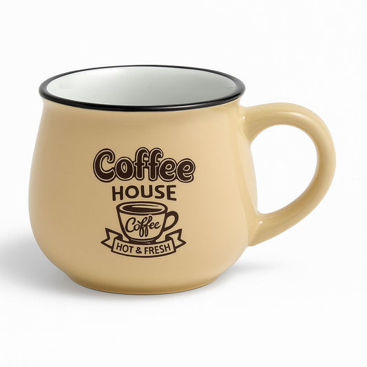 Retro Café Porcelain Mug – “Coffee House” Edition