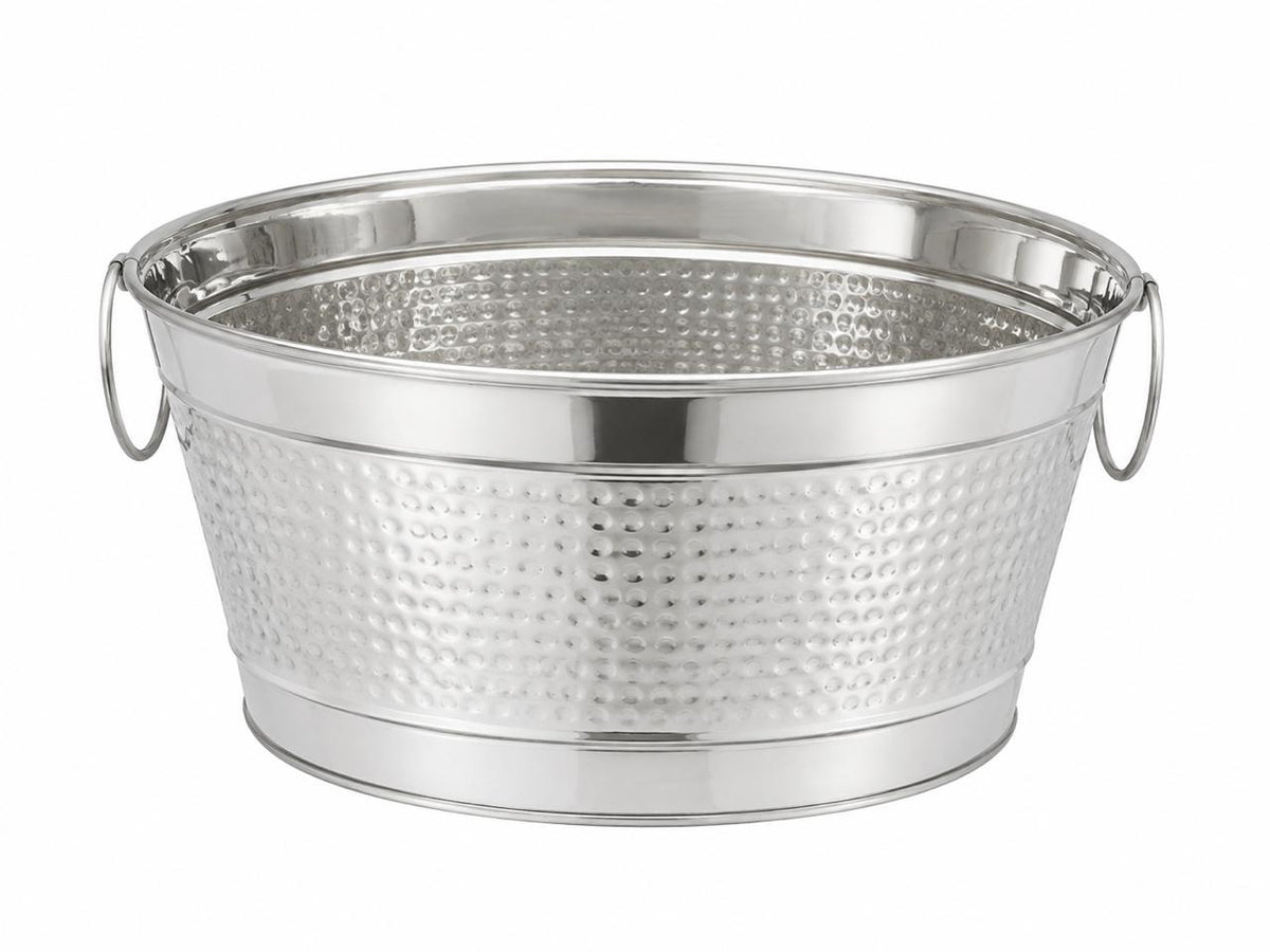 Stainless Steel Hammered Ice Bucket with Handles