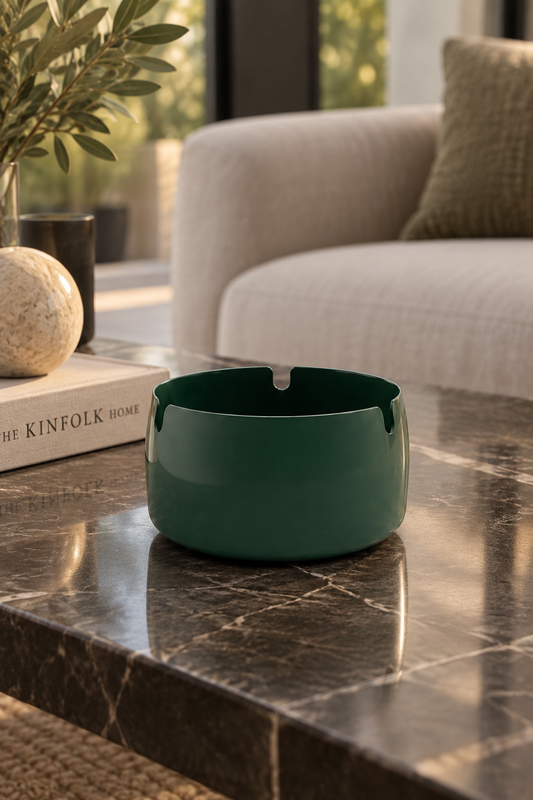 Glossy Green Metal Ashtray
