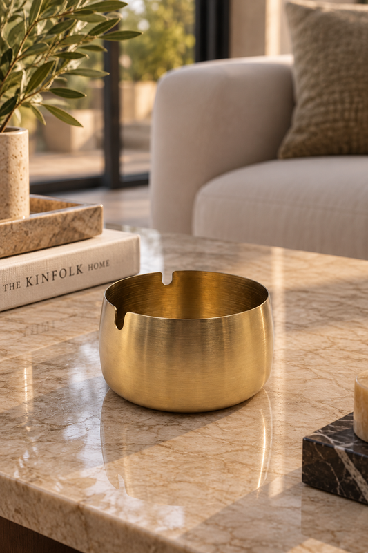 Brushed Rose-Gold Metal Ashtray