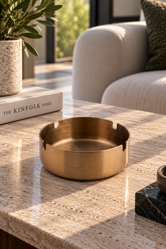 Elegant Bronze Metal Ashtray