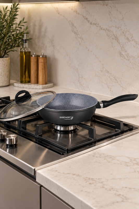 Dosthoff Non-Stick Frying Pan with Glass Lid – Greblon® Coating