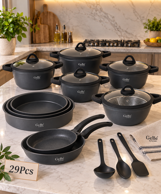 GeBe 29-Piece Premium Cookware Set – Complete Kitchen Solution