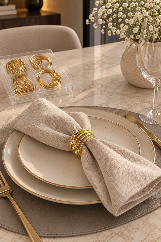 Gold Napkin Rings Set