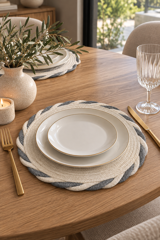 Scalloped Edge Round Placemat - Set of 6 - 30cm