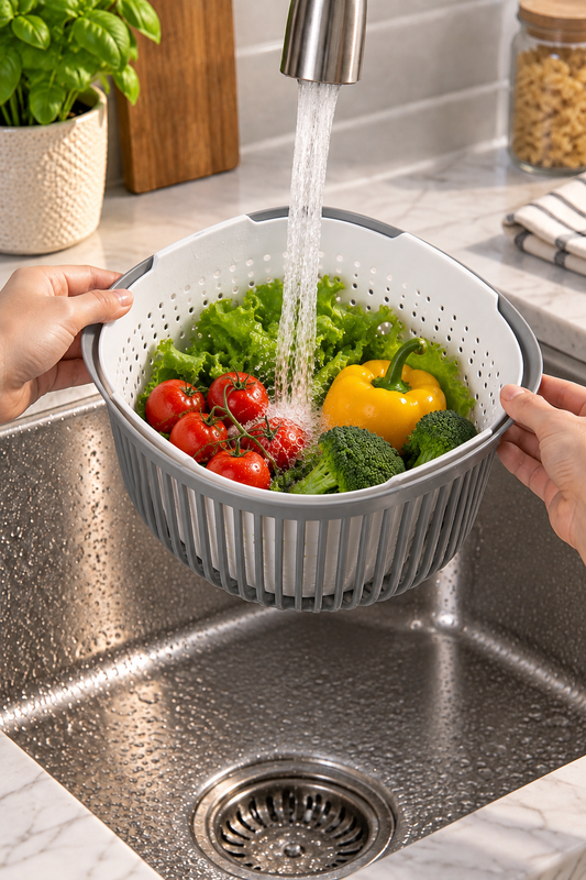 2-in-1 Plastic Colander & Bowl Set
