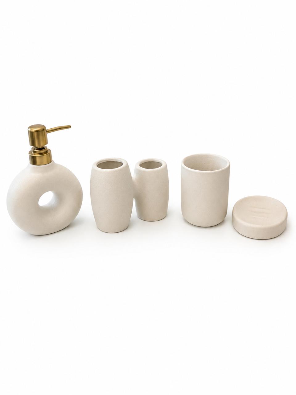 Minimalist Ceramic Bathroom Accessories Set