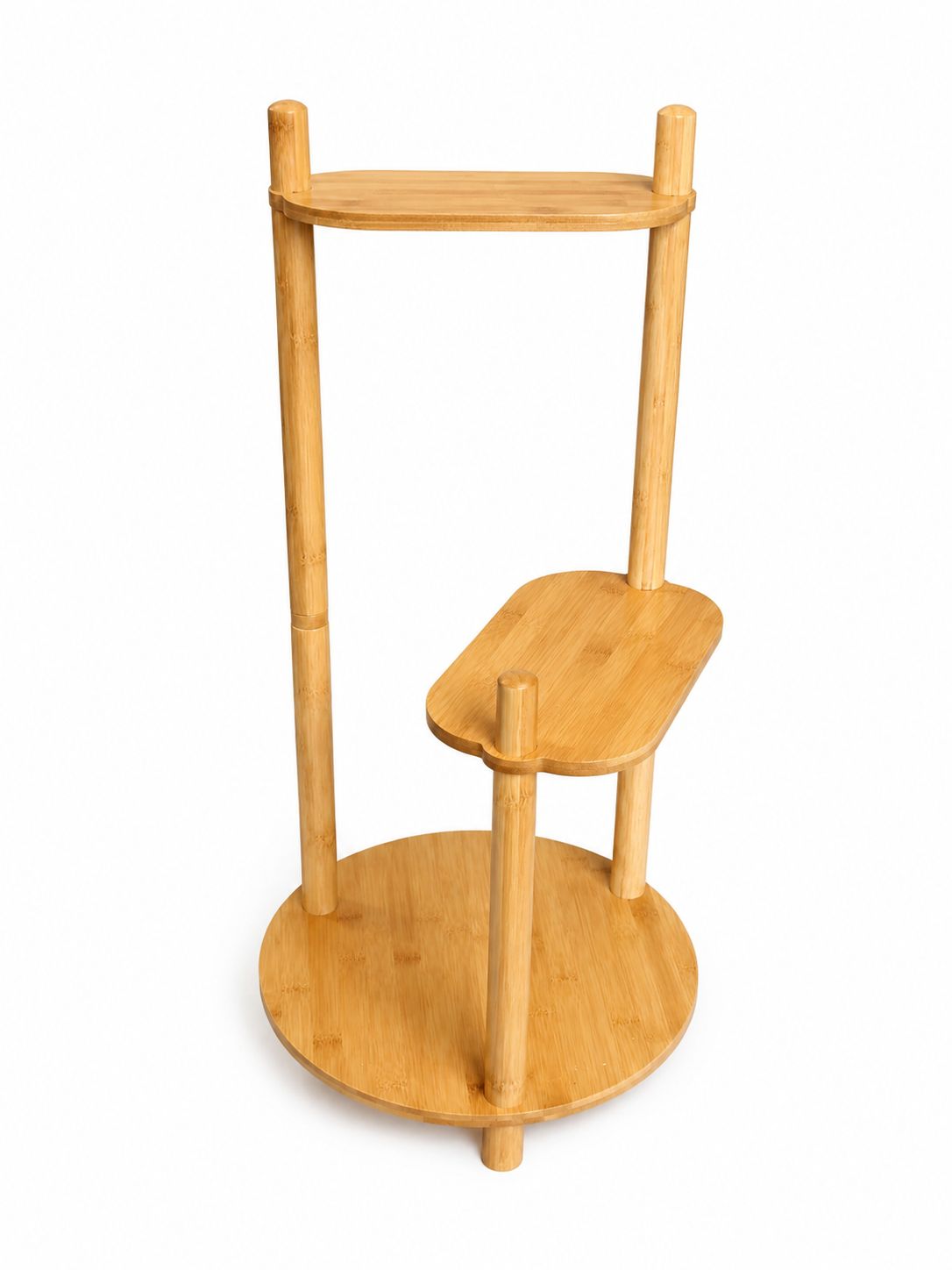 Multi-Level Bamboo Bathroom Organizer Stand