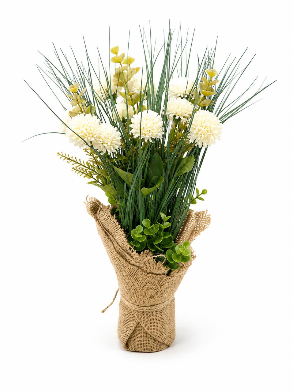 Artificial Floral Grass Arrangement in Rustic Wrap